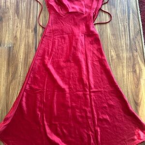 Mogidol Red Satin Slip Dress | Spaghetti Straps | Size X Small | NWT